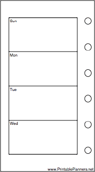 Mini Organizer Weekly Planner-Week On Two Pages - Left