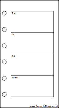 Mini Organizer Weekly Planner-Week On Two Pages - Right