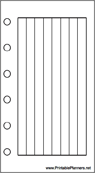 Mini Organizer Lined Note Page - Right (landscape)