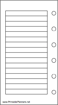 Mini Organizer Lined Note Page - Left (portrait)