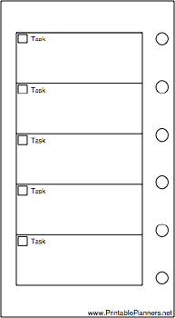 Mini Organizer To Do List - Left