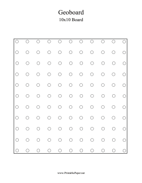 Printable 10x10 Geoboard