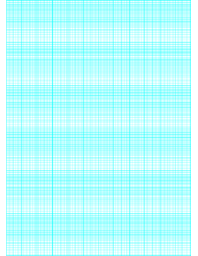 Printable Semi-log paper: 120 Divisions 5th, 10th Accent by 6-Cycle