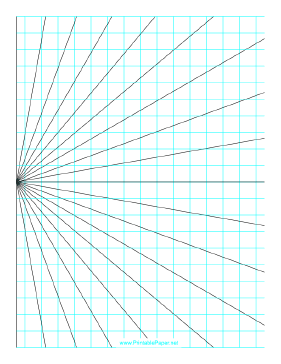 Printable Perspective Grid - 1 point left - portrait