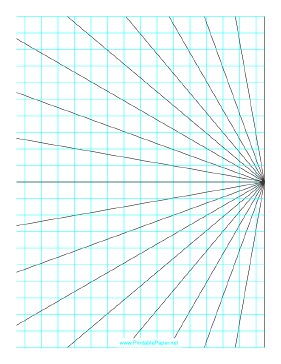 Printable Perspective Grid - 1 point right - portrait