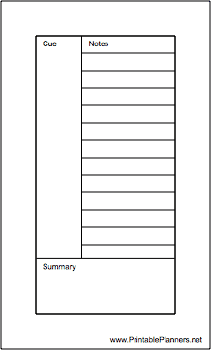 Hipster Organizer Cornell Note Page