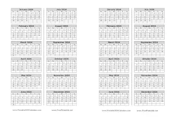 Printable 2024 Calendar Bookmark