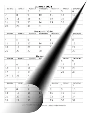 Printable 2024 Calendar Four Months Per Page