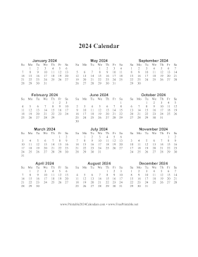 Printable 2024 Calendar One Page Vertical Descending