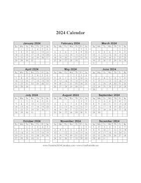 Printable 2024 Calendar One Page Vertical Grid