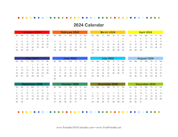 Printable 2024 Colorful Calendar