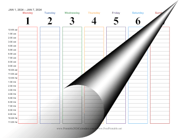 Printable 2024 Hourly Calendar