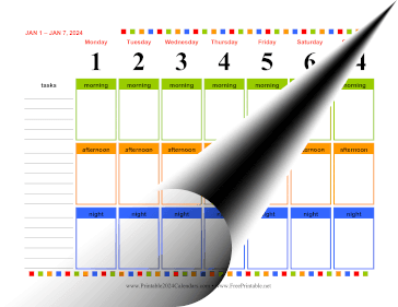 Printable 2024 Morning Afternoon Night Calendar