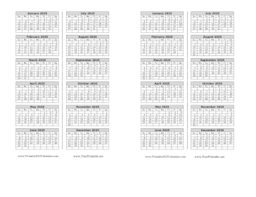 Printable 2025 Calendar Bookmark