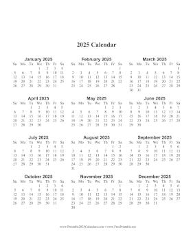 Printable 2025 Calendar One Page Large Vertical