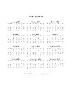 Printable 2025 Calendar One Page Vertical