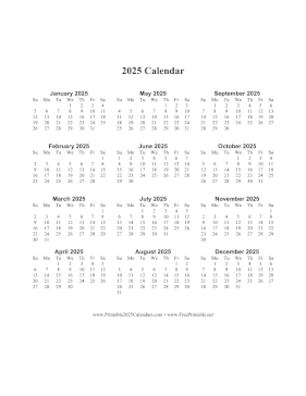 Printable 2025 Calendar One Page Vertical Descending