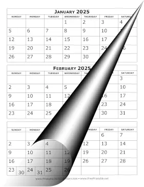 Printable 2025 Calendar Three Months Per Page