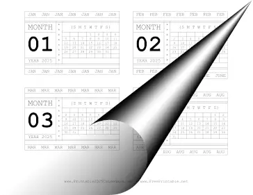 Printable 2025 Horizontal Scrapbook Calendar Cards