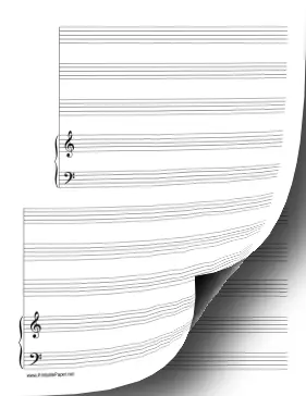 Printable 2 Systems of 3 Staves and Piano Music Paper