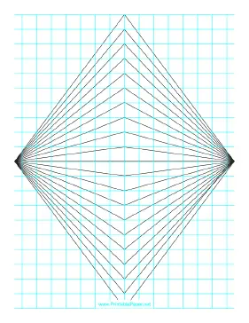 Printable Perspective Grid - 2 point - centered - fine