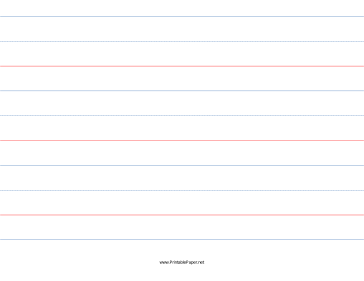 Printable 1 1/2 Rule, 3/4 Dotted, 3/4 Skip Handwriting Paper in Landscape Orientation