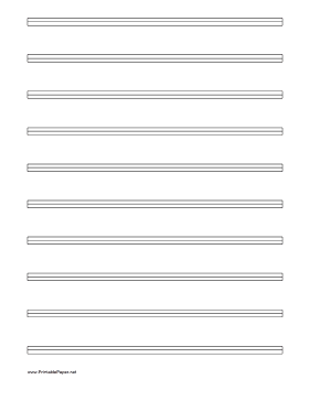 Printable 3-line Tablature Paper