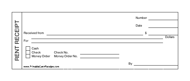 Rent Receipt Template (3 per page)