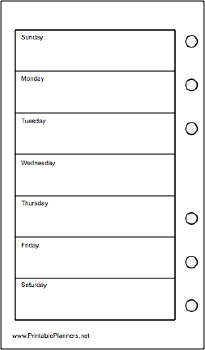 Pocket Organizer Weekly Planner-Week On A Page - Left