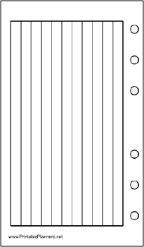 Pocket Organizer Lined Note Page - Left (landscape)