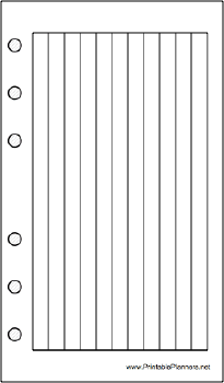 Pocket Organizer Lined Note Page - Right (landscape)