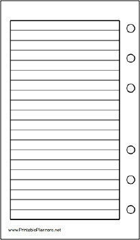 Pocket Organizer Lined Note Page - Left (portrait)