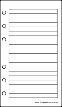 Pocket Organizer Lined Note Page - Right (portrait)