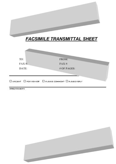 3-D Bars fax cover sheet