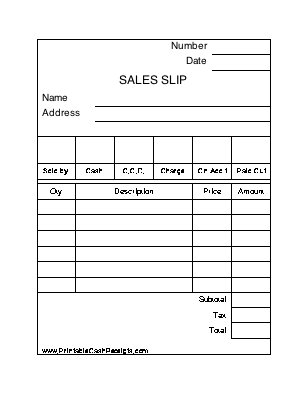 Sales Slip (4 per page)