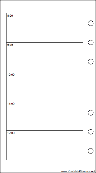 Personal Organizer Daily Planner-Day On Two Pages - Left