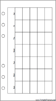 Personal Organizer Monthly Planner-Month On A Page - Right (landscape)