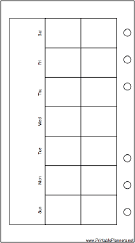 Personal Organizer Monthly Planner-Month On Two Pages - Left (landscape)