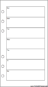 Personal Organizer Weekly Planner-Week On A Page - Right