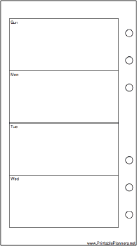 Personal Organizer Weekly Planner-Week On Two Pages - Left