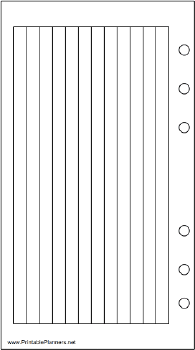 Personal Organizer Lined Note Page - Left (landscape)