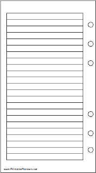 Personal Organizer Lined Note Page - Left (portrait)