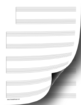 Printable 4 Systems of 2 Staves Music Paper