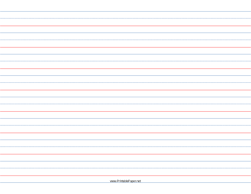 Printable 5/8 Rule, 5/16 Dotted, 5/16 Skip Handwriting Paper in Landscape Orientation