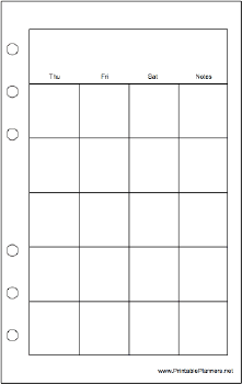 Travel Organizer Monthly Planner-Month On Two Pages - Right (portrait)