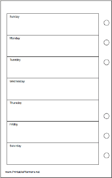 Travel Organizer Weekly Planner-Week On A Page - Left