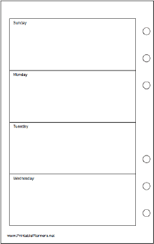 Travel Organizer Weekly Planner-Week On Two Pages - Left