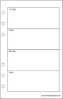 Travel Organizer Weekly Planner-Week On Two Pages - Right (portrat)