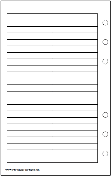 Travel Organizer Lined Note Page - Left (portrait)