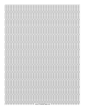 Printable 5-1 Cylinder Bead Square Pattern